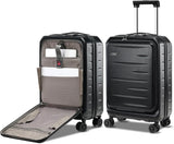 Expandable Hard Shell Carry-On Luggage with Front Pocket & TSA-Approved Lock - Lightweight Travel Suitcase
