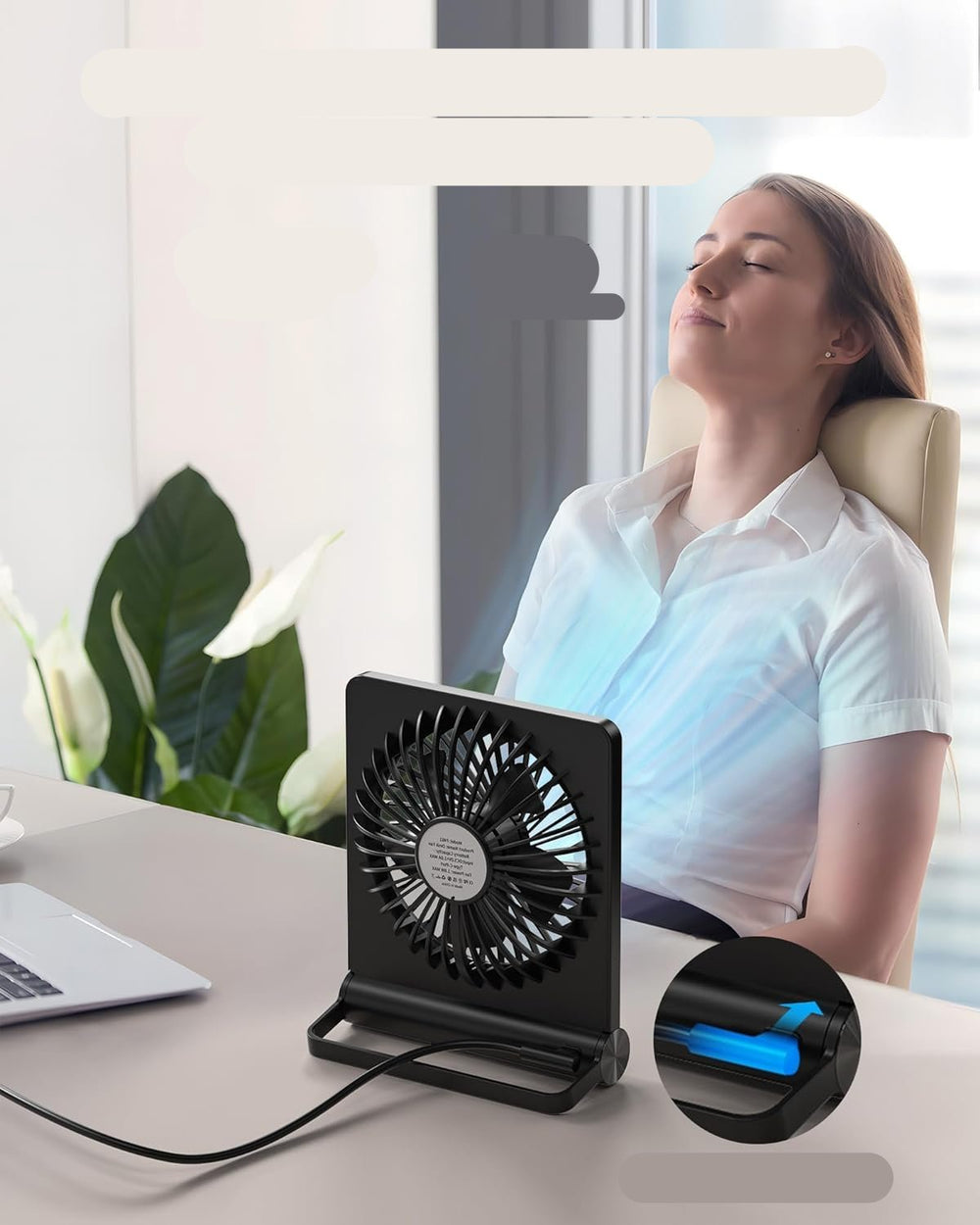 Ultra-Quiet USB Table Fan – Adjustable Angle, 5V, Compact Desk Cooling