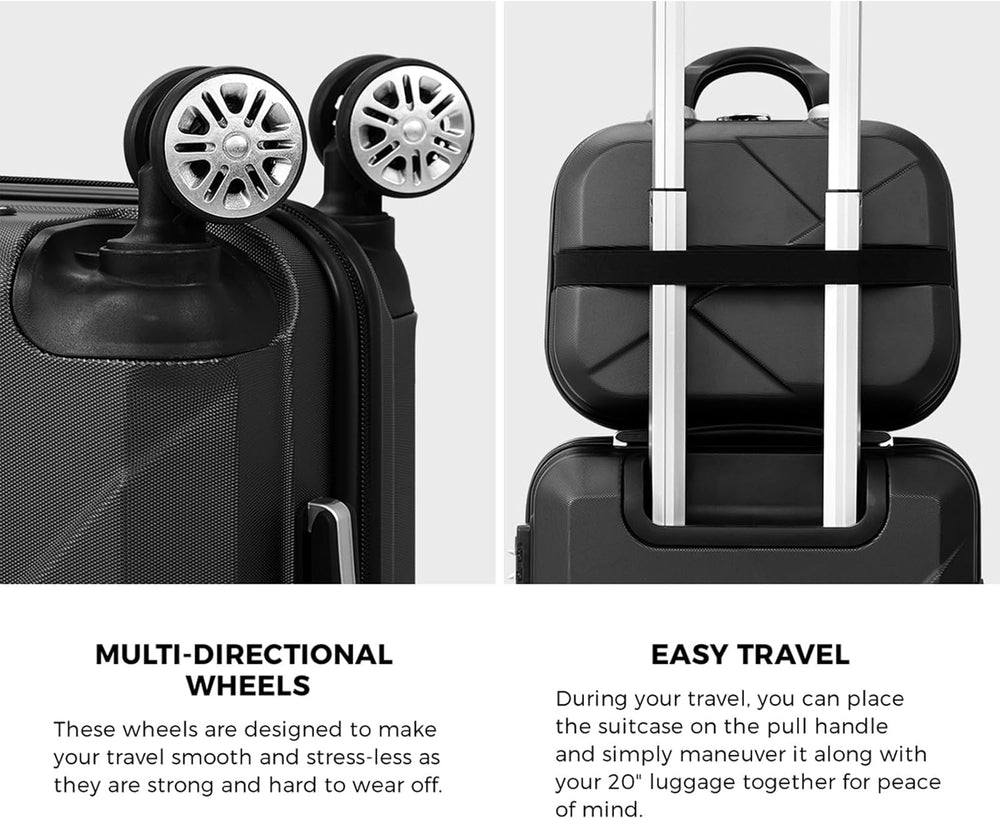 2-Piece ABS Hard Shell Luggage Set with TSA Lock & 360° Spinner Wheels - Lightweight, Durable Travel Suitcase Set