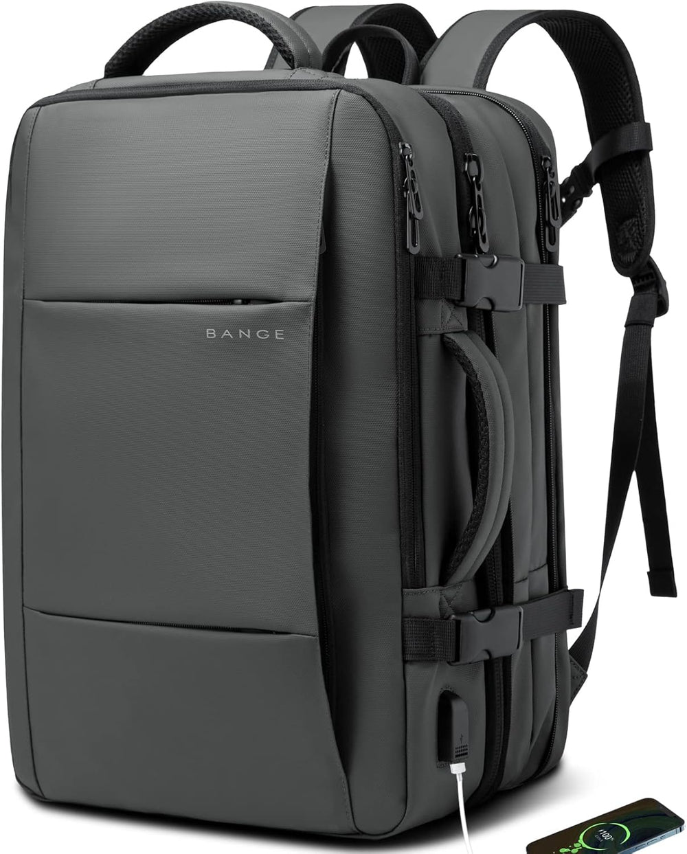 Expandable 26-45L Waterproof Travel Backpack with Laptop Sleeve & Versatile Duffle Carry - Perfect for Hiking, Camping, and Daily Use