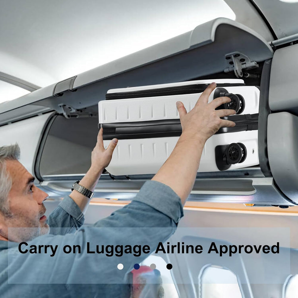 Expandable Hard Shell Carry-On Luggage with Front Pocket & TSA-Approved Lock - Lightweight Travel Suitcase