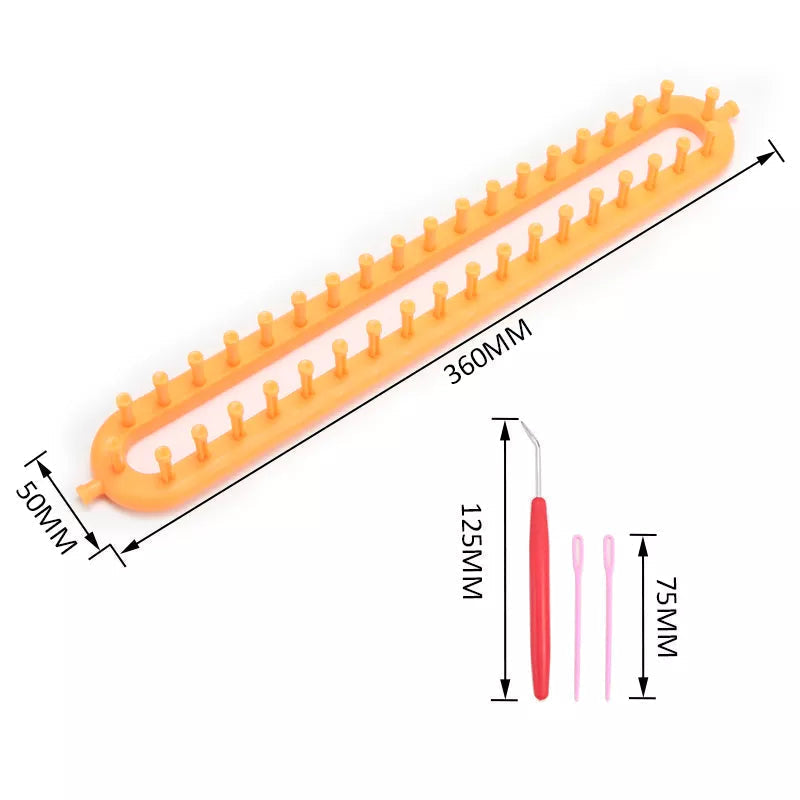 Needle-Free Knitting Loom – Peg System, 4 Sizes 26-58cm & Multi-Color
