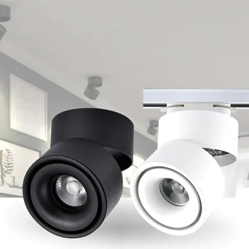 LED Ceiling Spotlight – Adjustable Swivel, 10W & Black or White Metal
