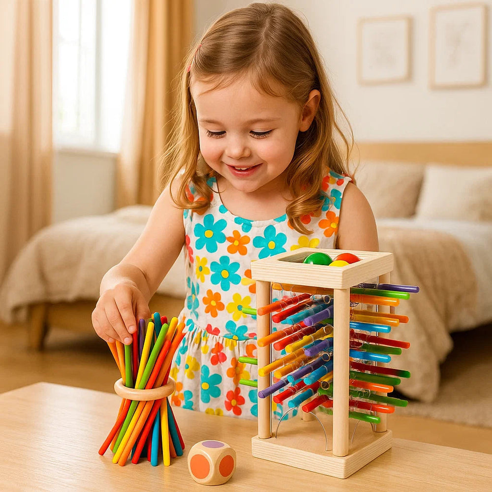 Enhanced Product Title: "3-in-1 Holzstäbchen Stapelspiel – Fördert Feinmotorik und Kreativität für Kinder" 

This title includes relevant keywords for better visibility in Google Shopping while clearly conveying the product's purpose and benefits.