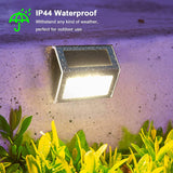 Solar Wall Lights – 6-Pack, IP44 Waterproof, Stainless Steel & Auto Dusk-to-Dawn
