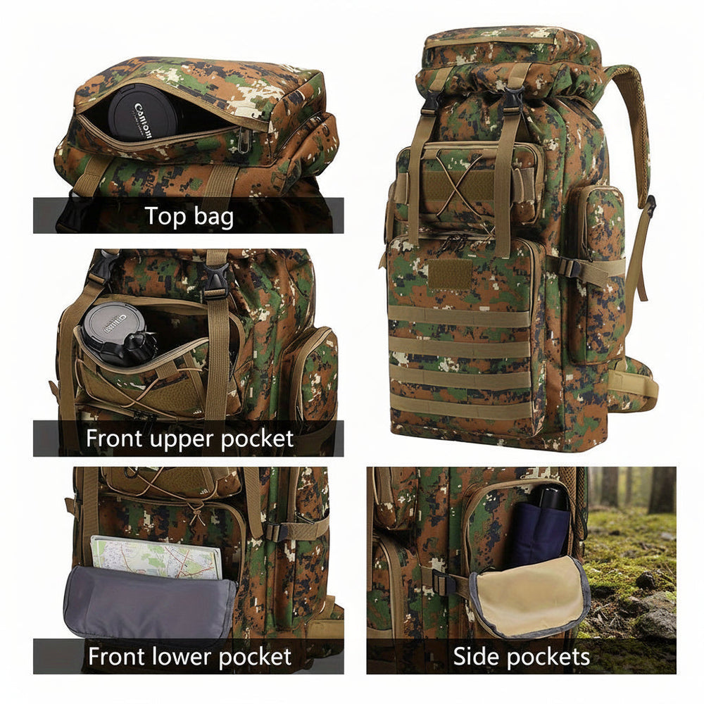 Large Capacity Hiking Backpack – Tactical Daypack for Outdoor Travel