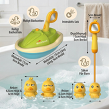 Bath Toy Boat Set – Battery Shower Head, Squirt Ducks & Waterproof