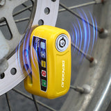 Motorcycle Brake Disc Lock with Alarm – 110 dB Siren, 6mm Pin & Aluminum Alloy
