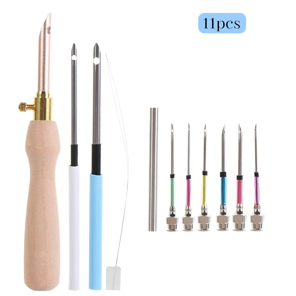 Punch Needle Set 11-Piece – Ergonomic Grip, Stainless Steel & Embroidery Kit
