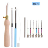 Punch Needle Set 11-Piece – Ergonomic Grip, Stainless Steel & Embroidery Kit