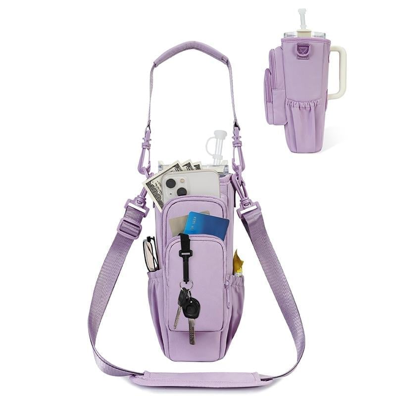 Insulated Water Bottle Sling Bag – Crossbody Strap, Zip Closure & 7 Colors