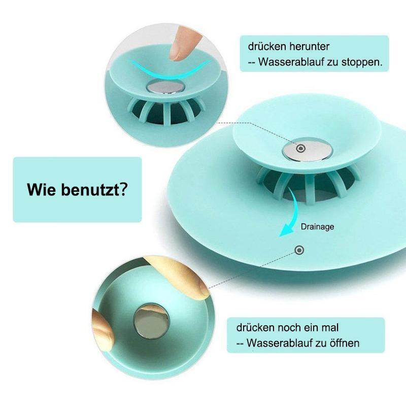 Silicone Drain Stopper – 2-in-1 Hair Catcher, Universal Fit & 5 Colors