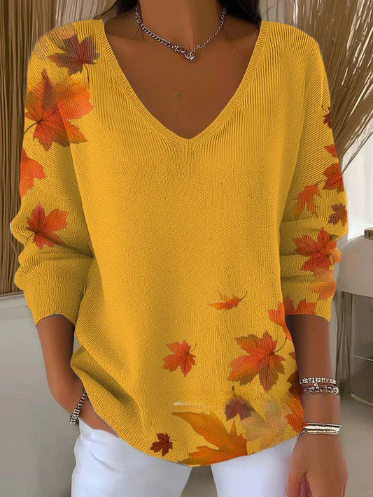 Beatrice V-Neck Knit Pullover – Stylish Women's Sweater for Cozy Comfort