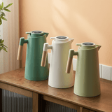 Thermal Carafe with Temperature Display – 1L Double-Wall Steel & Wooden Handle