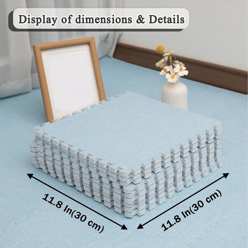 Plush Puzzle Rug Tiles – Foam, 30×30cm & Non-Slip Interlocking