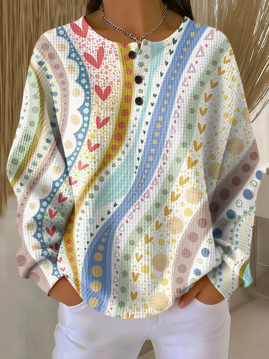 Luna Colorful Striped Pattern Pullover - Stylish Women's Sweater for All Seasons