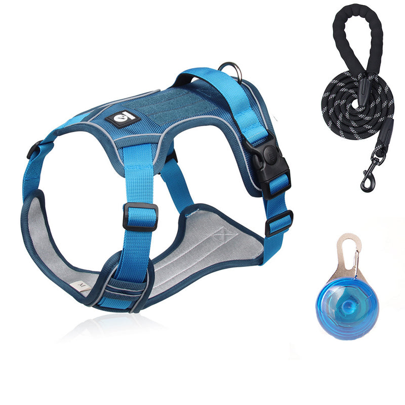 No-Pull Dog Harness Set – LED Collar, Padded Fit & Matching Leash