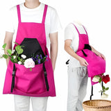 Gartenschürze mit Känguru-Tasche und verstellbaren Gurten
