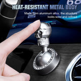 Skull Start Button Cover – Aluminum Alloy, Rhinestone Detail & Adhesive Mount