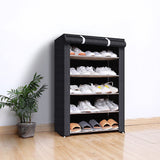 Optimized Product Title: **Stylish Fabric-Covered Shoe Cabinet with Sturdy Steel Frame – Available in 6 or 8 Tier Options for Maximum Storage**