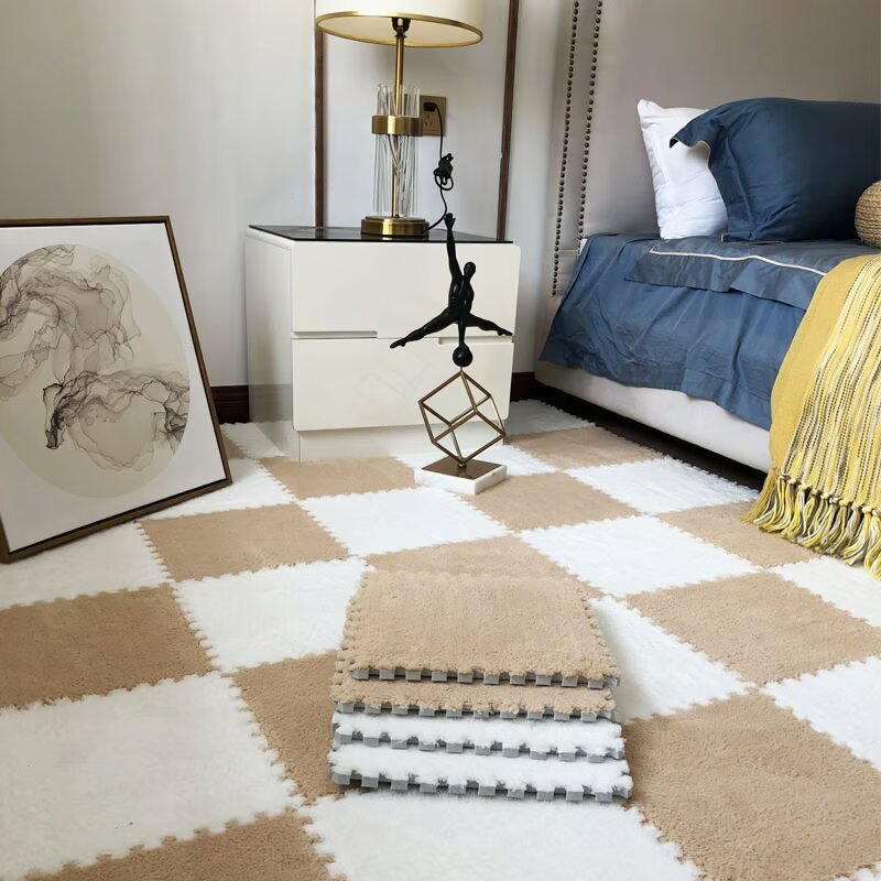 Plush Puzzle Rug Tiles – Foam, 30×30cm & Non-Slip Interlocking
