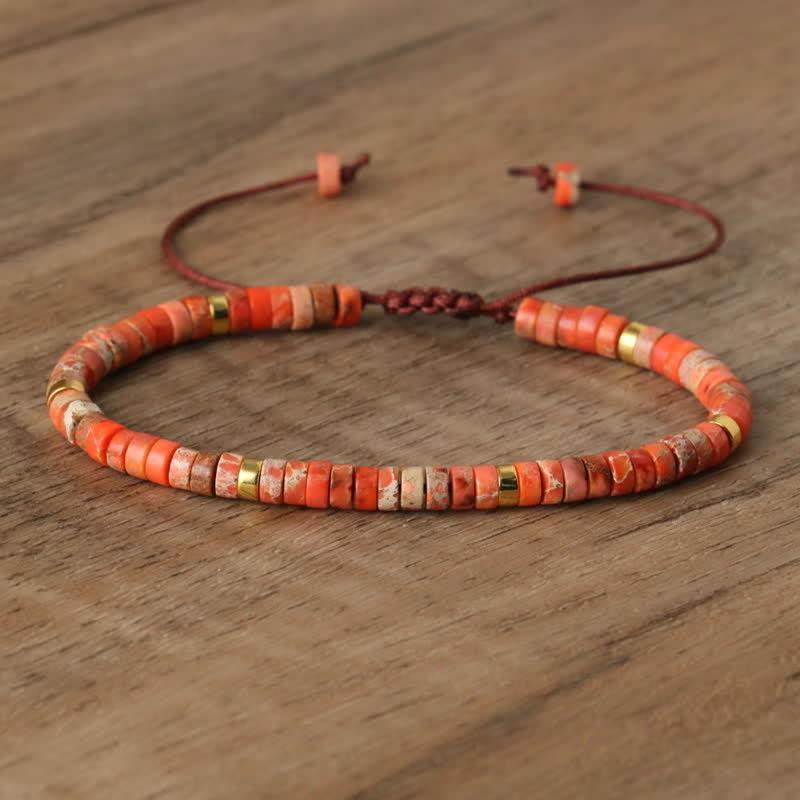 Seraphina – Braided Bracelet with 2.4mm Natural Stone Beads