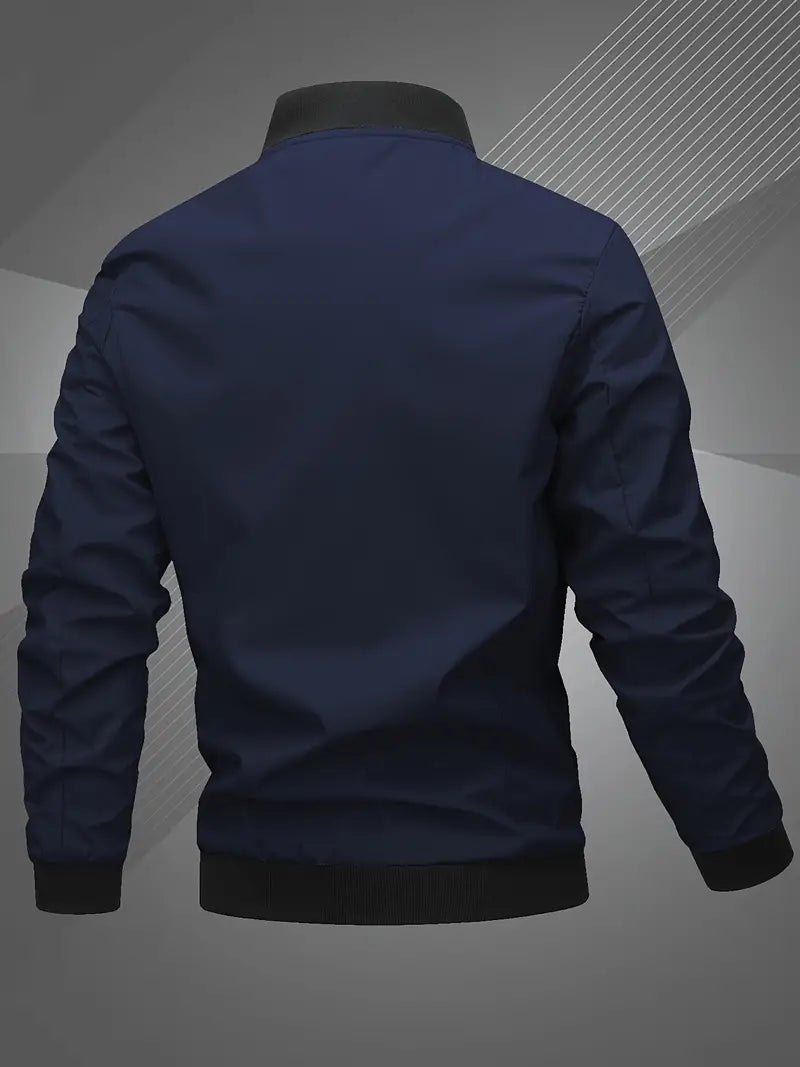Finn Casual Men's Bomber Jacket with Embroidered Lettering - Stylish & Comfortable Outerwear