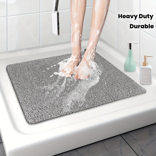 Non-Slip Loofah Shower Mat – Quick-Drying PVC, 53×53cm & 2200 g/m² Density