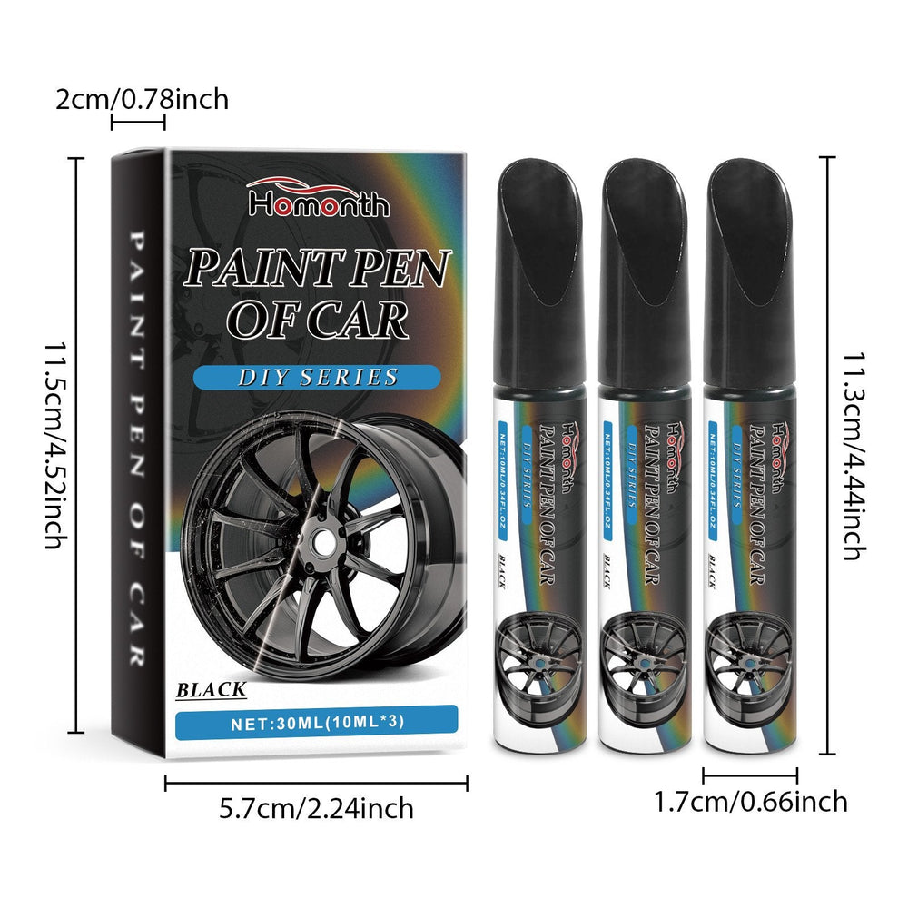 Wheel Rim Repair Paint Pen Set – Black, 3×10ml & Waterproof Touch-Up