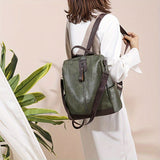 Anti-Theft Backpack – Women's Vegan Leather, Hidden Zippers & Water-Resistant