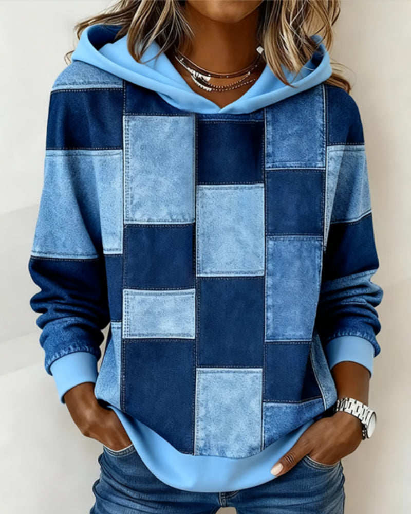 Stylish Long Sleeve Checkered Hoodie for Men & Women - Comfortable & Trendy Casual Wear