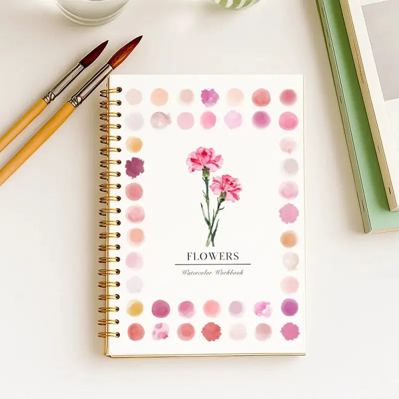Watercolor Paint Set with Workbook – 16 Colors, Round Brush & 12 Bird Motifs