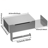 No-Drill Toilet Paper Holder – Stainless Steel, Phone Shelf & Adhesive Mount