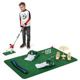 Indoor Golf Putting Set – 5 Clubs, 12 Balls & Putting Mat with Hazards