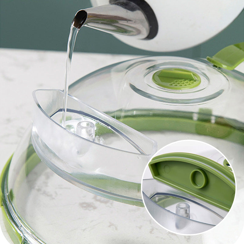 Microwave Cover with Steam Reservoir – Polycarbonate, 360° Venting & Insulated Handle