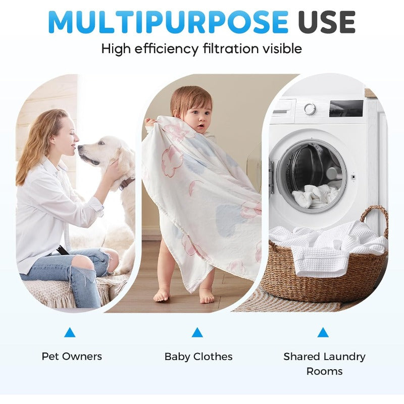 Reusable Washing Machine Lint Filter – Catches 80% Lint & Pet Hair, 8-Pack