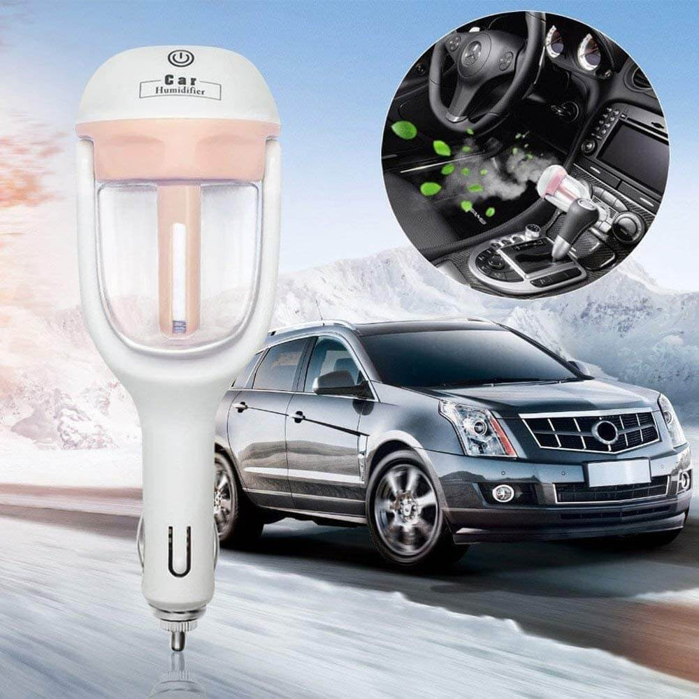 Car Humidifier with Aromatherapy – Ultrasonic, 2h Timer & 12V Cigarette Lighter
