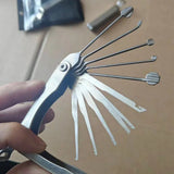 Folding Lock Pick Tool Set – Stainless Steel, 5 or 11 Pieces & Keychain Portable