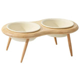 Kalsten | Misha Ceramic Elevated Cat Bowl with Wooden Stand