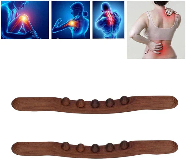 Wooden Massage Roller Stick – Beech Wood, 5 Massage Balls & Lymphatic Drainage