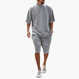 Two-Piece Set – Men's, Drawstring Shorts & Oversized Shirt