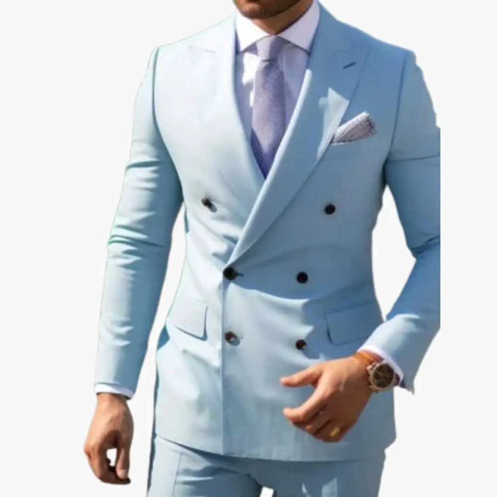 Men's Double-Breasted Suit – Two-Piece, Notch Lapel & Slim-Fit Trousers