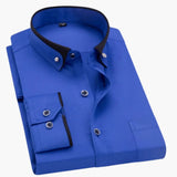 Men's Long Sleeve Shirt – Classic Collar, Adjustable Cuffs & Versatile Fit