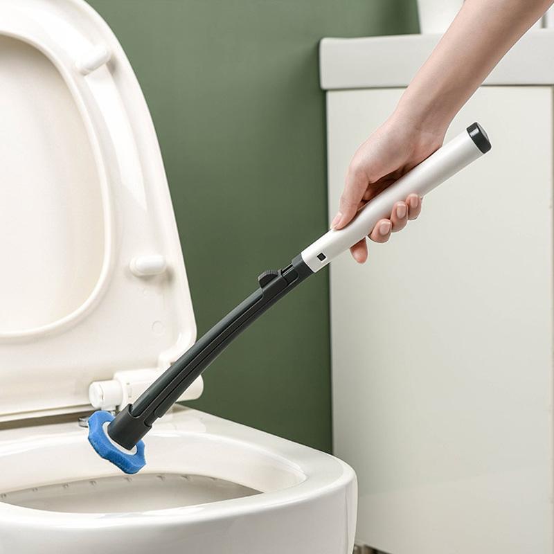 Disposable Toilet Brush – Replaceable Sponge Heads, 99.9% Bacteria Removal & Wall Mount Holder