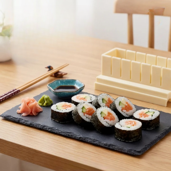 Optimized Product Title: "Sushi Rolling Kit - Perfectly Shaped Sushi Rolls Without the Need for Rolling Technique" 

This title includes relevant keywords for better visibility on Google Shopping while clearly conveying the product's benefits.