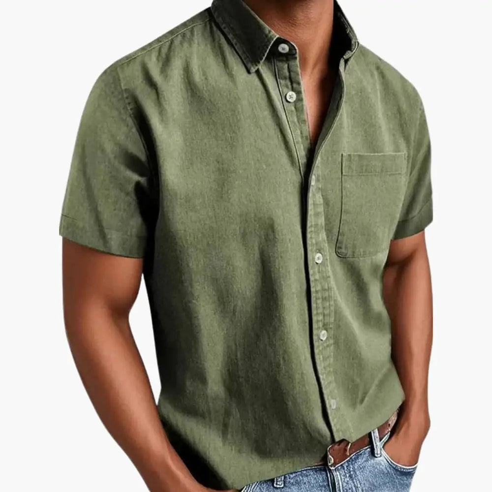 Men's Short-Sleeve Shirt – Chest Pocket, Lightweight & Breathable