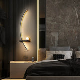 Curved LED Wall Light – 3 Light Modes, Aluminum Body & Built-In Shelf