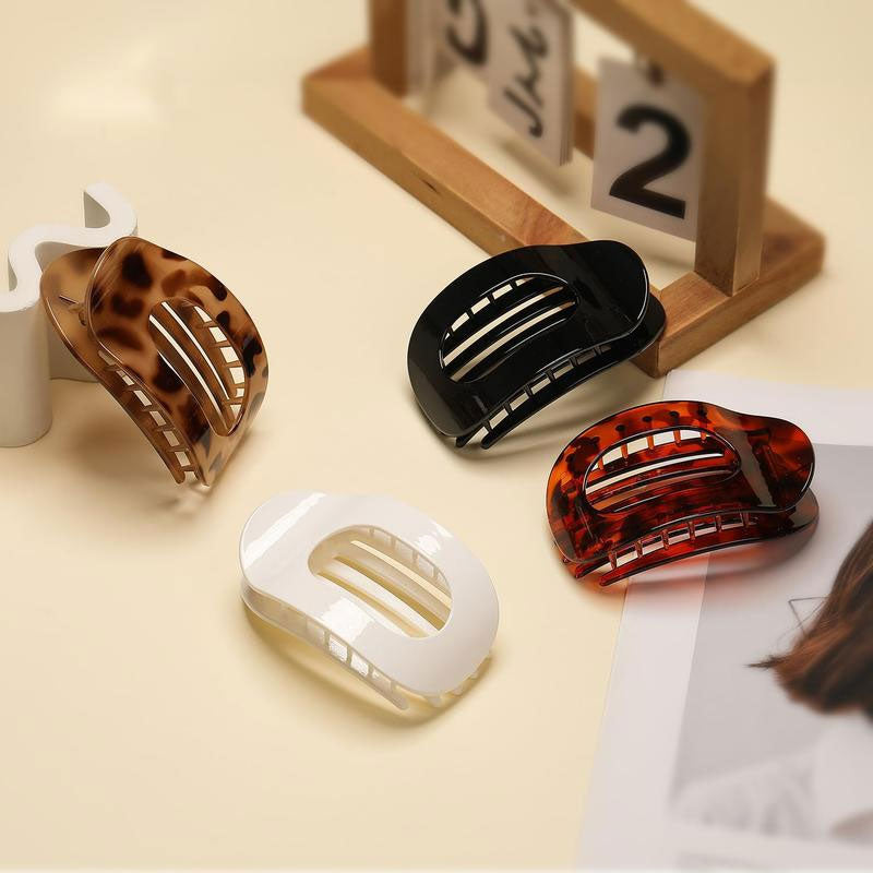 Women's Oval Hair Claw Clips – Seamless Non-Slip Matte Design, 4 & 6-Piece Sets