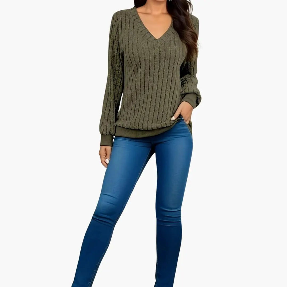 Women's Sweater – V-Neck, Long Sleeve & Pullover Style