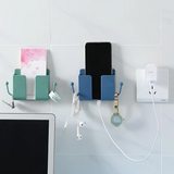 Wall-Mount Phone Charging Holder – Self-Adhesive, Cable Slot & 4 Colors